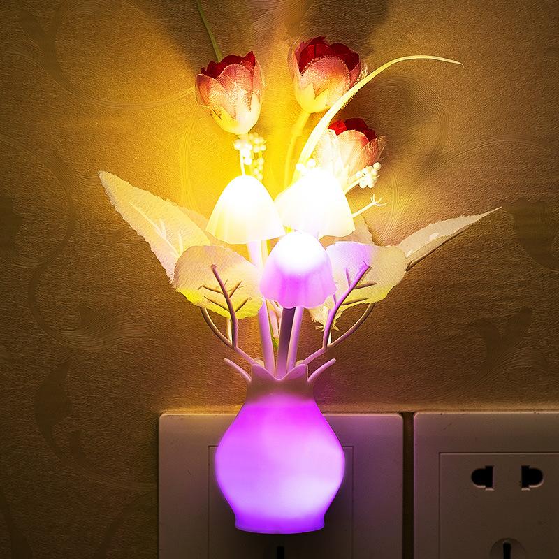 LED Mushroom Night Light Lamp with Auto Sensor