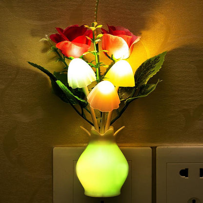 LED Mushroom Night Light Lamp with Auto Sensor